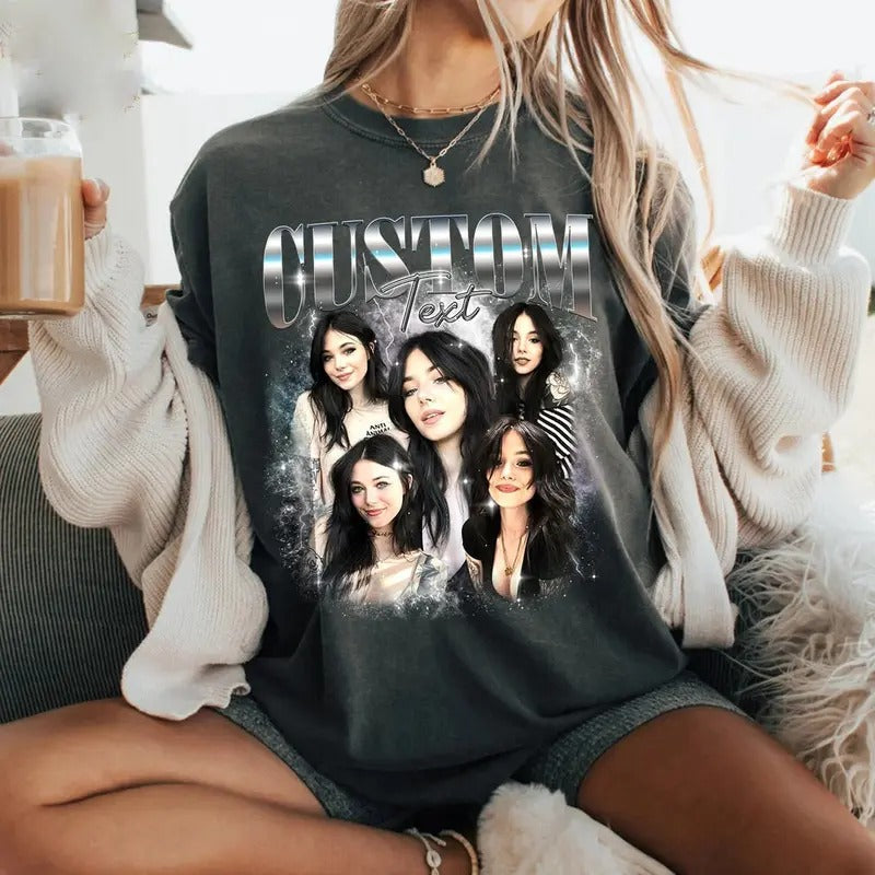 Comfort Colors Custom Your Own Shirt, Custom Bootleg Tee, Custom Photo Vintage Graphic 90s Shirts, Custom Girlfriend Tee,...