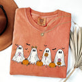 Comfort Colors Cute Ghost Shirt, Floral Ghost Shirt, Halloween Ghost Shirt, Spooky Season, Womens Halloween Shirt,...