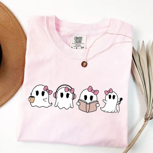 Comfort Colors Cute Ghost Spooky Shirt, Women's Ghost Shirt, Spooky Season, Halloween Party Shirt, Fall Graphic Tee