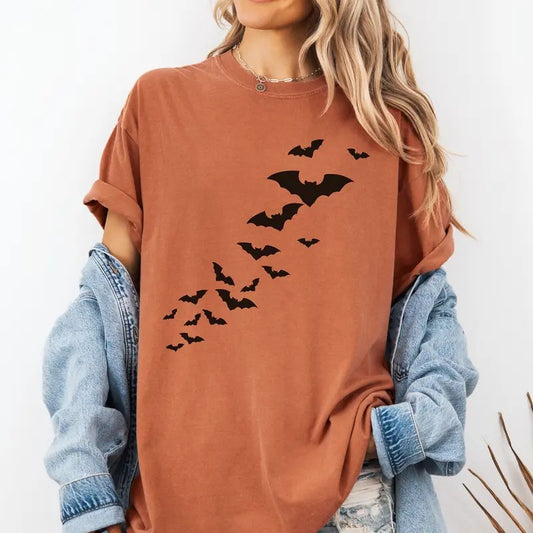 Comfort Colors Cute Halloween Bats Shirt, Spooky Season Shirt, Fall Graphic Tee, Halloween Party, Gift For Halloween