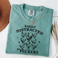Comfort Colors Easily Distracted By Peckers Shirt, Funny Chickens Shirt For Womens, Animal Lover Homestead T-shirt,...