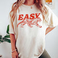 Comfort Colors Easy Tiger T-Shirt, Retro Boho Tee, Unisex Trendy Aesthetic Comfort Colors Shirt, Graphic Tee, Hippie...