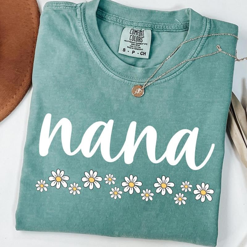Comfort Colors Floral Daisy Nana Shirt, New Nana Gift, Mother's Day Gift Hoodie, Sweatshirt | PureTeeCo.com