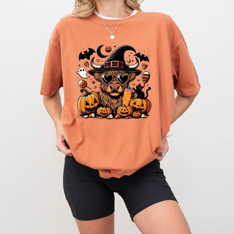 Comfort Colors Ghost Cows Halloween Shirt, Halloween Ghost Cows Shirt, Ghost Shirt, Cow Lovers Halloween Gift Hoodie,...