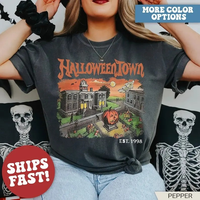 Comfort Colors Halloweentown T Shirt, Halloweentown University EST 1998, Retro Halloweentown Shirt, Cute Fall Shirt