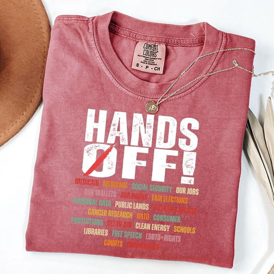 Comfort Colors Hands Off Protest Shirt Political Activism Tee Save Public Lands Free Speech Environmental Rights T-Shirt