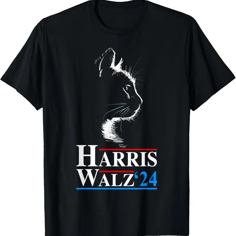 Comfort Colors Harris Waltz 2024 Election Funny Cat Kamala Harris Tim Walz T-Shirt Hoodie, Sweatshirt | PureTeeCo.com