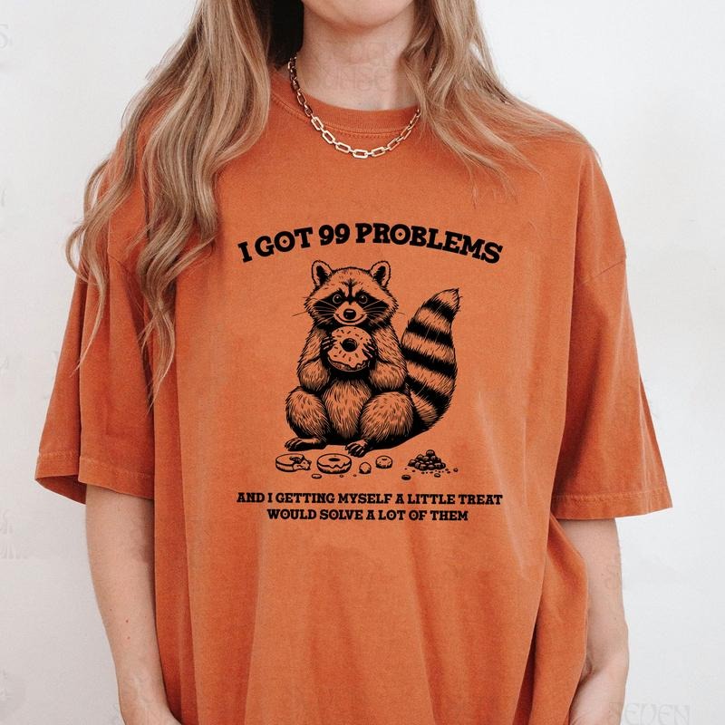 Comfort Colors I Got 99 Problems Shirt, Vintage Funny Raccoon Shirt, Sarcastic T-Shirt, Raccoon Gifts, Trash Panda Shirt...