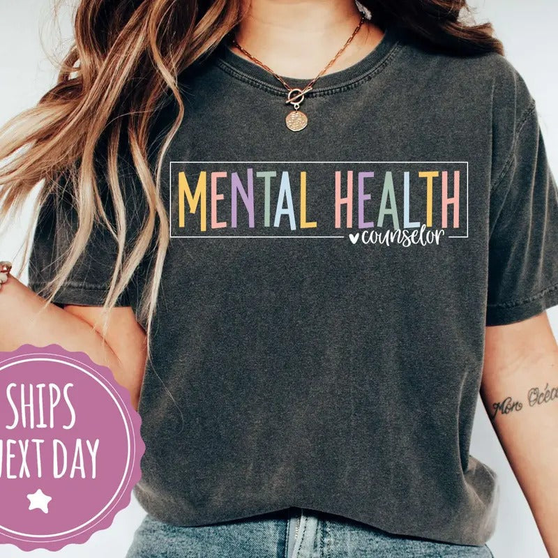 Comfort Colors Mental Health Counselor Shirt Mental Health Shirts Psychologist Shirt Counselor Gift Counseling Gifts-...