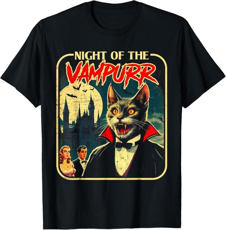 Comfort Colors Night of the Vampurr Funny Cat Halloween T-Shirt Hoodie, Sweatshirt | PureTeeCo.com