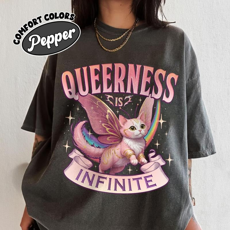 Comfort Colors Queerness Is Infinite T-Shirt, Lgbt Pride Month T-Shirts, In My Pride Month Era T-Shirt, Gay Lesbian Pride...