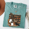 Comfort Colors Retro Ghost Reading Books Shirt, Librarian Ghost Halloween, Halloween Teacher T-Shirt, Halloween Shirt,...