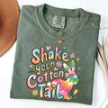Comfort Colors Shake Your Cotton Tail Shirt, Coquette Bunny Shirt, Easter Bunny Vibes Girl Tee, Brushstroke Easter...