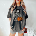 Comfort Colors Skeleton Pumpkin Shirt, Coffee Lover Skeleton Shirt, Fall Coffee Latte Shirt, Retro Halloween Shirt,...