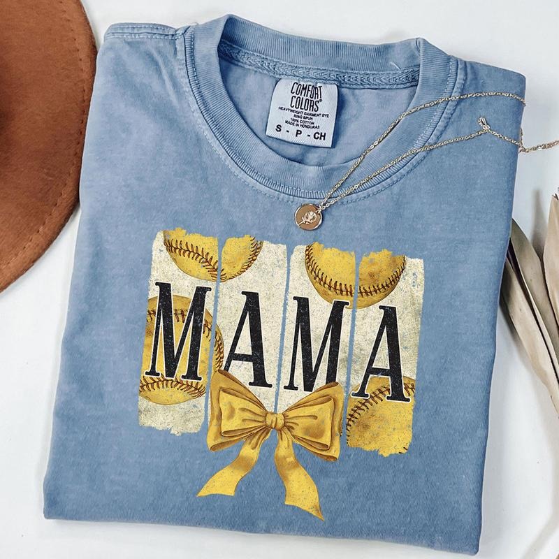Comfort Colors Softball Mama Shirt, Vintage Softball Coquette Shirt, Softball Mom T-shirt, Game Day Tee Hoodie, Sweatshirt
