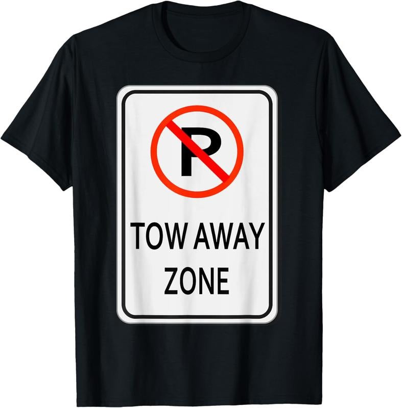 Comfort Colors Tow Away Zone No Parking Sign Easy Halloween Costume T-Shirt Hoodie, Sweatshirt | PureTeeCo.com