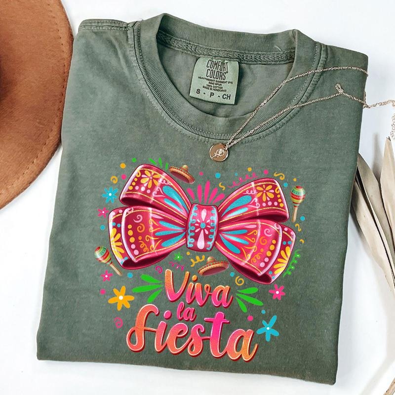 Comfort Colors Viva La Fiesta Shirt, Fiesta Coquette Bow T-Shirt, Mexican Party Tee, Festival 2025 Shirt Hoodie, Sweatshirt