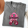 Comfort Colors Warrior Boxing Gloves Pink Ribbon Breast Cancer Awareness T-Shirt Hoodie, Sweatshirt | PureTeeCo.com