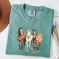 Comfort Colors Western Horses T-Shirt, Horse Lovers Holiday Gift, Trendy Western Gift, Cute Women Gift Hoodie, Sweatshirt