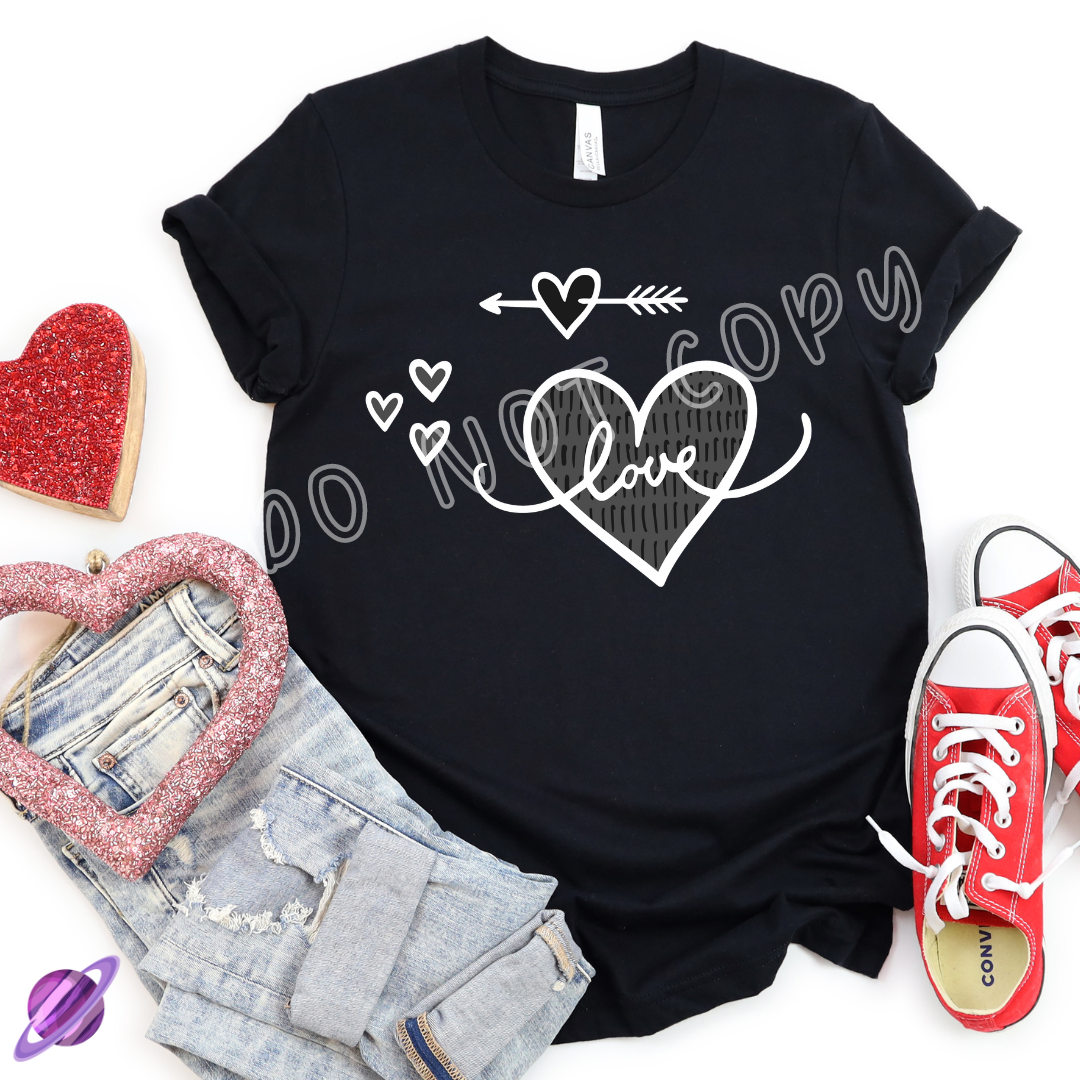 MONOCHROME LOVE - VALENTINE RUN 2-UNISEX TEE Hoodie, Sweatshirt | PureTeeCo.com (Image 1)