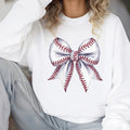 Coquette Baseball Women's Sweatshirt Comfy Baseball Bow Sweatshirt Baseball Mom T-Shirts, Hoodie | PureTeeCo.com