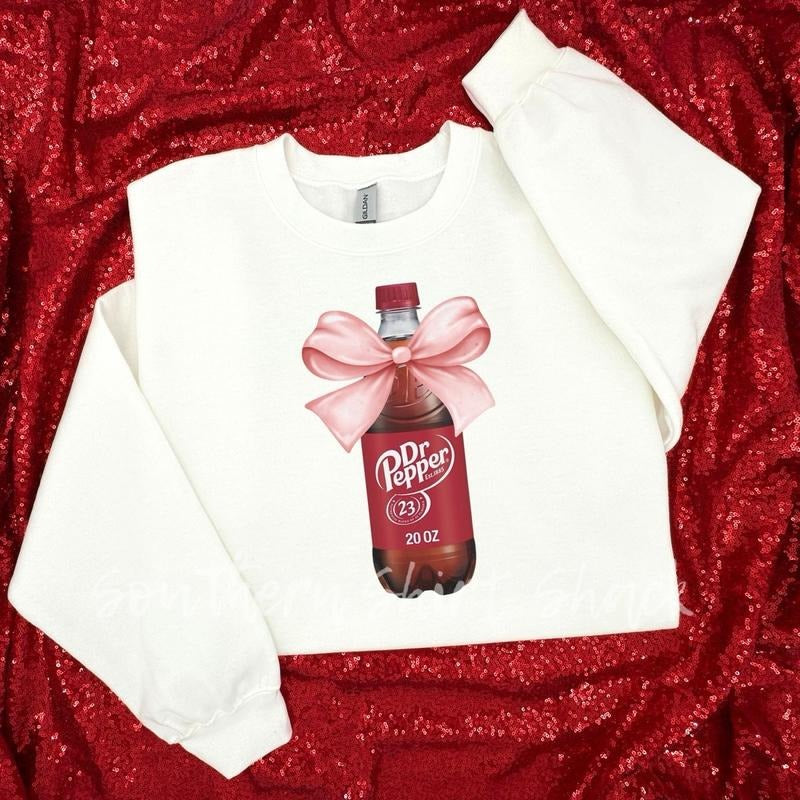 Coquette Bow Dr Pepper Sweatshirt T-Shirts, Hoodie | PureTeeCo.com