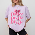 Coquette Bow Pink Sweatshirt, Pray on it Sweater, Religious Crewneck, Bible Verse Gift for Christian, Faith Based Apparel...