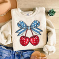 Coquette Cherry Bow USA  Shirt, Retro America Shirt, 4th Of July , 4th Of July Sublimation Design, America , Patriotic ,...