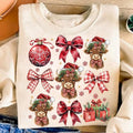 Coquette Christmas Highland Cow , Western Christmas Sweatshirt  Highland Cow , Merry Xmas , Coquette , Aesthetic...