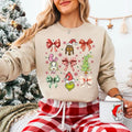 Coquette Christmas Sweatshirt, Cute Christmas Shirt, Girly Christmas Sweatshirt, Bow Christmas Shirt, Christmas Red Bow...