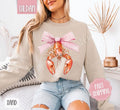 Coquette Crawfish Sweatshirt, Southern Girl Sweater, Girly Aesthetic Crewneck T-Shirts, Hoodie | PureTeeCo.com