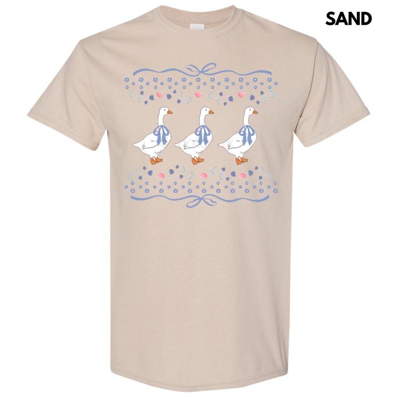 Coquette Geese Gildan Short Sleeve T-Shirt Hoodie, Sweatshirt | PureTeeCo.com