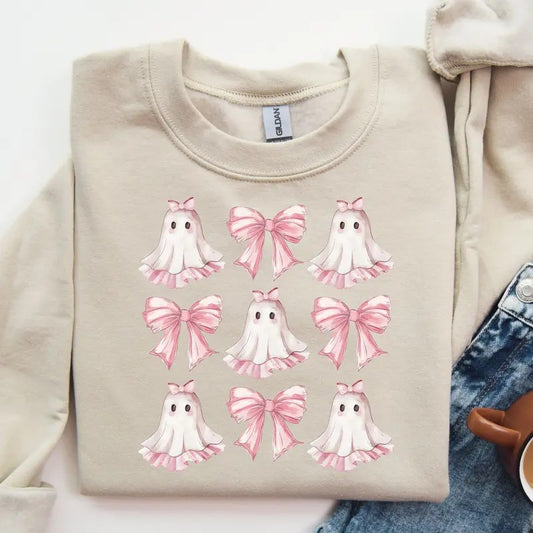 Coquette Halloween Shirt, Coquette Pink Bow Ghost Shirts, Cute Ghost Graphic Tee, Pink Coquette Halloween T-Shirt, Pink Spooky Vibes Shirts, Halloween Horror, Spooky Season, Coquette Halloween, Floral Bows Ribbons