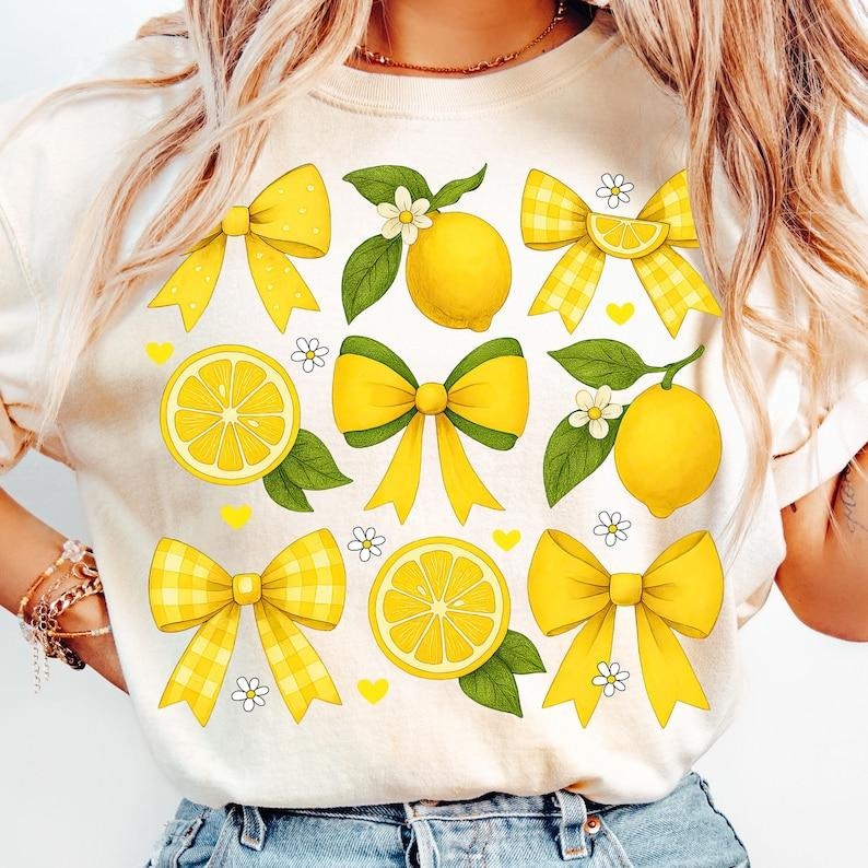 Coquette Lemon Preppy Mama Cute Floral Lemonade Everyday Girly Summer T-Shirt Hoodie, Sweatshirt | PureTeeCo.com
