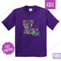 Coquette Louisiana Kids Shirt - Mardi Gras Children's Tshirt - Cute Youth Tee Gildan Hoodie, Sweatshirt | PureTeeCo.com