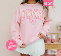 Coquette Mama Sweatshirt, Cute Mom Sweater, Trendy Floral Bow Crewneck, Mother's Day, Gift for Her T-Shirts, Hoodie