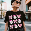 Coquette Pink Christmas, Pink bow Sweatshirt, Santa Holiday Season, Coquette Pink Bow Xmas Shirt, Holiday Vibes, Cozy...