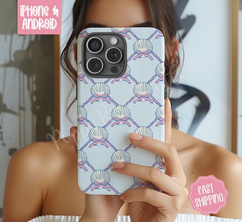 Coquette Seashell Phone Case Mag Safe Compatible Magnetic Tough Cases T-Shirts, Hoodie, Sweatshirt | PureTeeCo.com