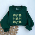 Coquette Shamrock Embroidered Sweatshirt, St Patrick's Day Sweater, Green Gift for Her, Lucky Clover Sweatshirt T-Shirts,...