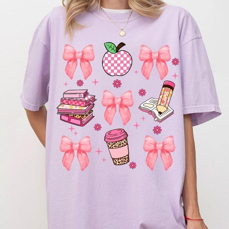 Coquette Teacher Comfort Shirt, Retro Teacher Shirt, Back To School Teacher Tee, Teacher Appreciation Gifts, Teacher...