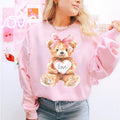 Coquette Teddy Bear Sweatshirt ~ Light Pink T-Shirts, Hoodie | PureTeeCo.com
