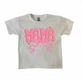 Coquette Valentine Mama Baby Tee, Valentines Pink Bow Baby Tee, Pink Mama Valentines Day Baby Tee Fabric Fit Hoodie,...