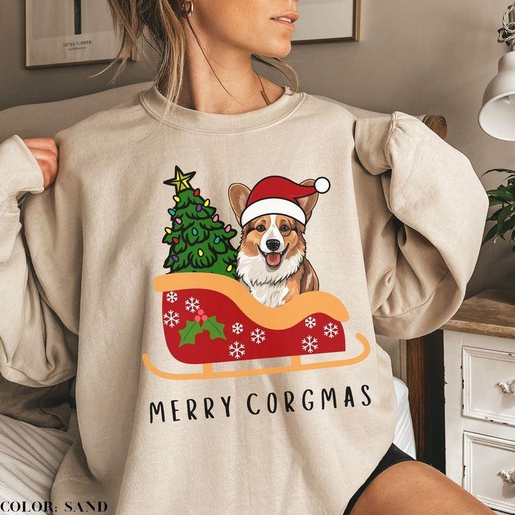 Corgi Christmas Sweatshirt, Corgi Mom Sweatshirt, Corgi Shirt For Women, Corgi Sweatshirt, Corgi Lover Crewneck, Corgi...