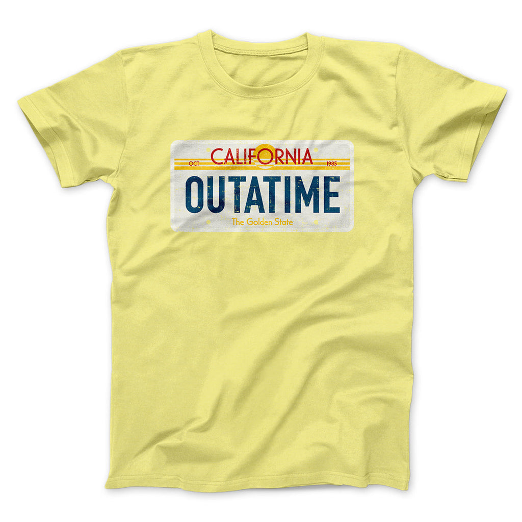 Outatime License Plate Funny Movie Men/Unisex T-Shirt Hoodie, Sweatshirt | PureTeeCo.com (Image 2)