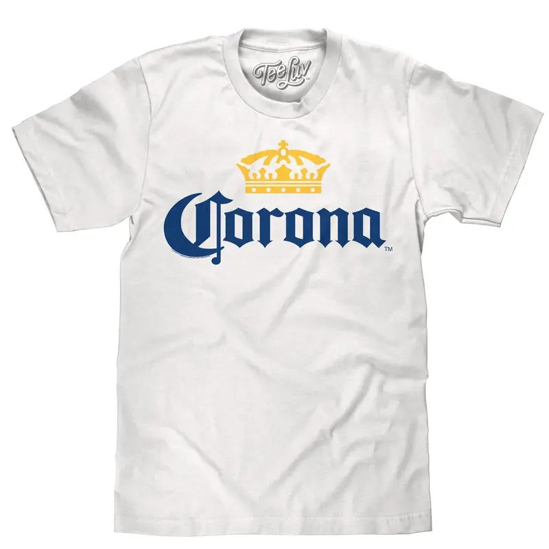 Corona Logo T-Shirt - White graphic tee Hoodie, Sweatshirt | PureTeeCo.com