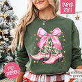Country Christmas Sweatshirt, Merry Christmas Sweater, Women's Holiday Crewneck T-Shirts, Hoodie | PureTeeCo.com