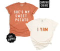 Couples Thanksgiving Shirt Comfort Colors, His and Hers Tshirt,  She's My Sweet Potato Tee, Cute Couples Shirt Hoodie,...