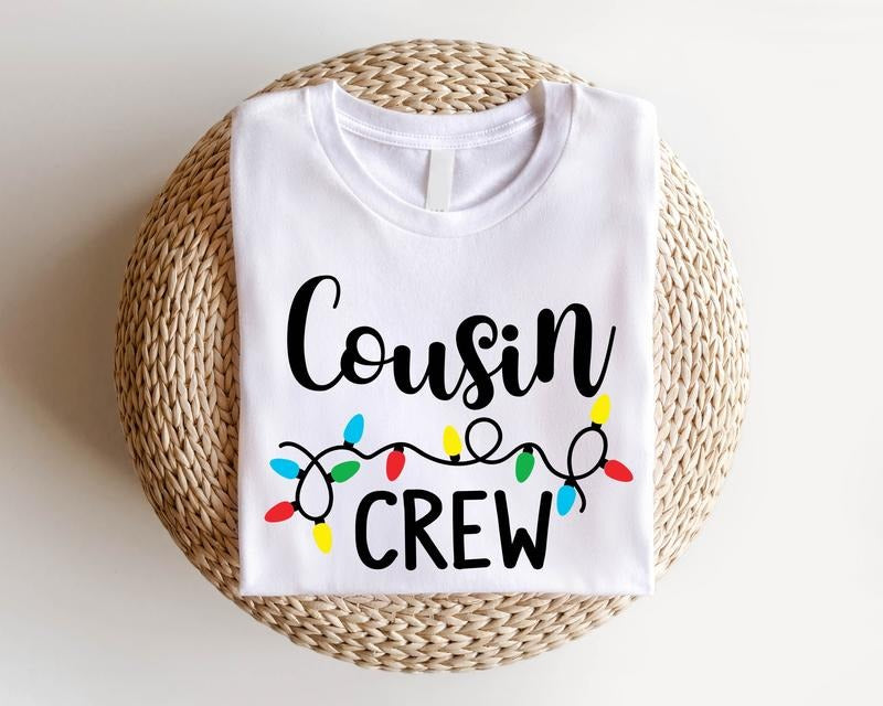 Cousin Crew Christmas Shirt, Christmas Lights T-Shirt, Family Matching Xmas Party Tee, Winter Holiday Gathering, Cousin...