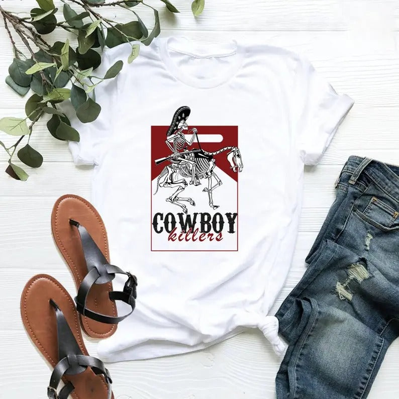 Cowboy Killer Graphic Tee, skeleton , marlboro  Rodeo sweater and Hoodie cotton Sweatshirt | PureTeeCo.com