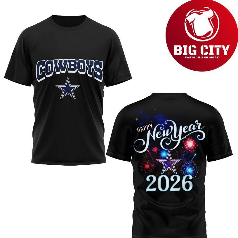 Cowboys Happy New Year 2026 Two Sided Shirt